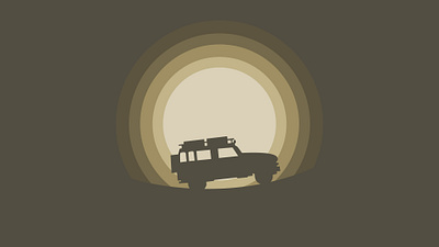 Offroad Car In Desert [Flat Background] background brown car desert flat illustration