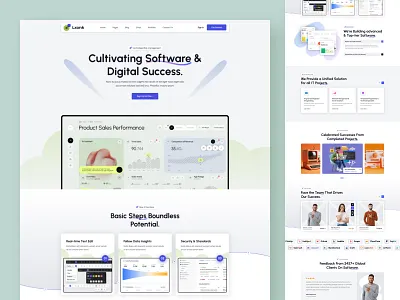 Landing Page - Software Consulting analytics branding clean creative data design fintech illustration landing page logo minimal outcrowd saas statistic ui visual web web development webflow website