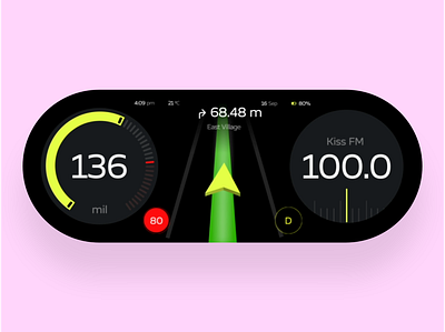 HNI Car bike car dashboard drive hmi interface map mobile