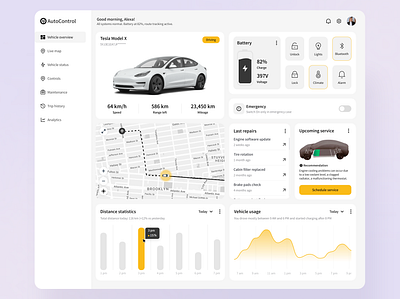 Vehicle Monitoring Dashboard automotive automotive app dashboard design interface iot interface modern ui product design ui uiux design ux vehicle dashboard web app
