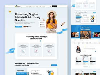 SEO Marketing Agency Landing Page advertising animation branding clean colorful creative design gradient graphic design illustration landing page marketing media minimal motion graphics seo seo agency startup ui website