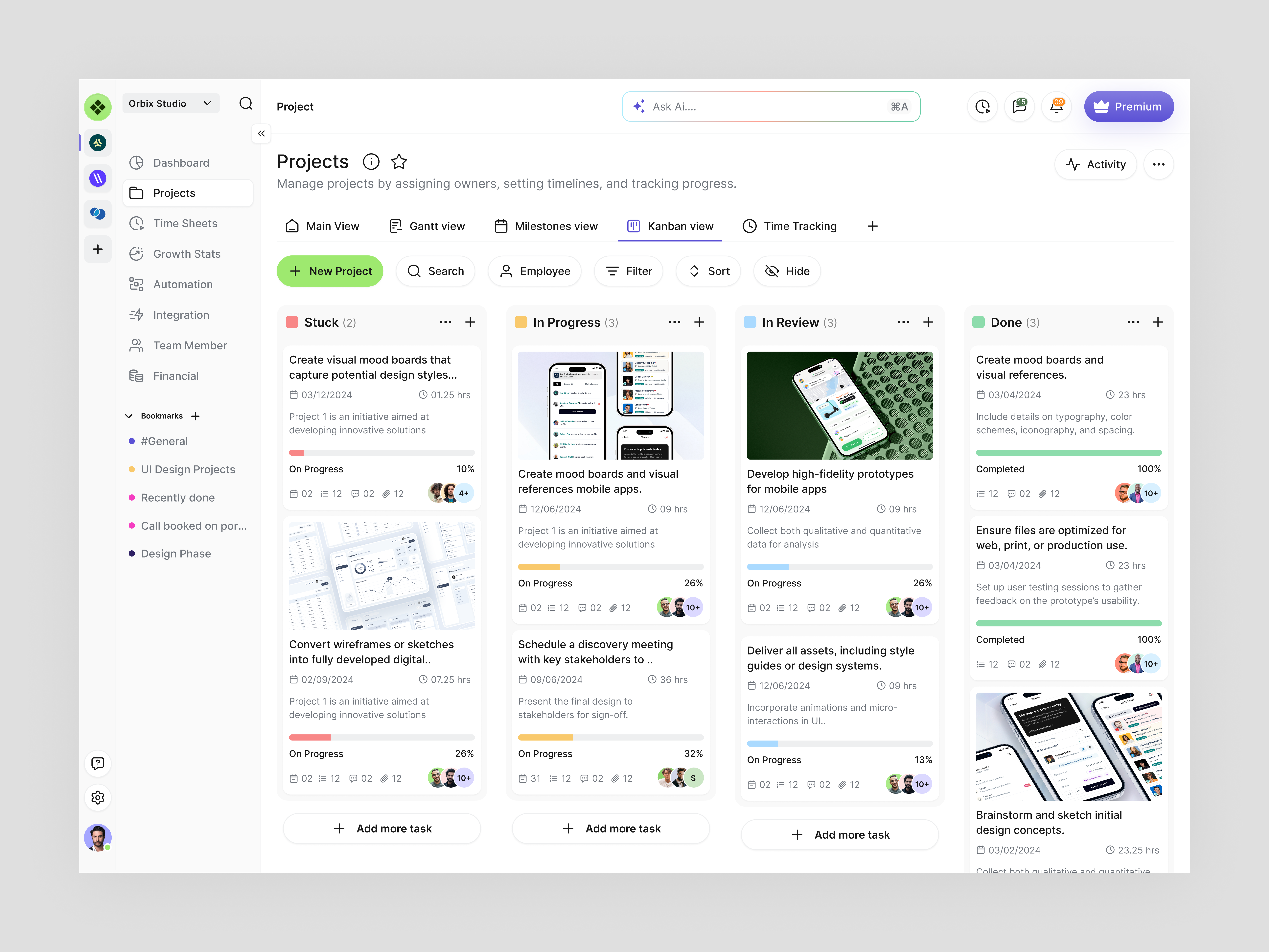 Project Management Web App Design app design dark theme dashboard ui management dashboard product design project management projects task management ui design web web app web design web design inspiration web ui website website design