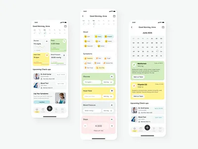 HealthTech UI Design | Mobile Healthcare App accessibility design digital health product health data visualization healthcare uxui design. healthtech medical dashboard medication management flow mobile healthcare app preventive care ux for wellness