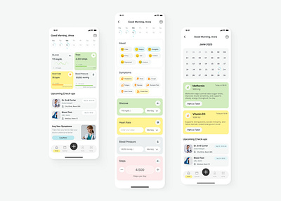 HealthTech UI Design | Mobile Healthcare App accessibility design digital health product health data visualization healthcare uxui design. healthtech medical dashboard medication management flow mobile healthcare app preventive care ux for wellness