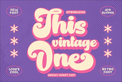 This Vintage One Font alternative characters apparel fonts beauty fonts birthday cards fonts bold bold charm branding fonts business branding design greeting card invitation logo magazine packaging poster retro font swooshes this vintage one font title vintage