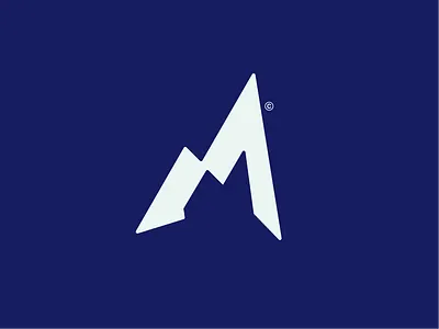 M - Mountain Logo Archive blue branding concept custom flat for sale graphic design identity logo logo design logo for sale logotype mark minimal mountain simple sketch logo symbol