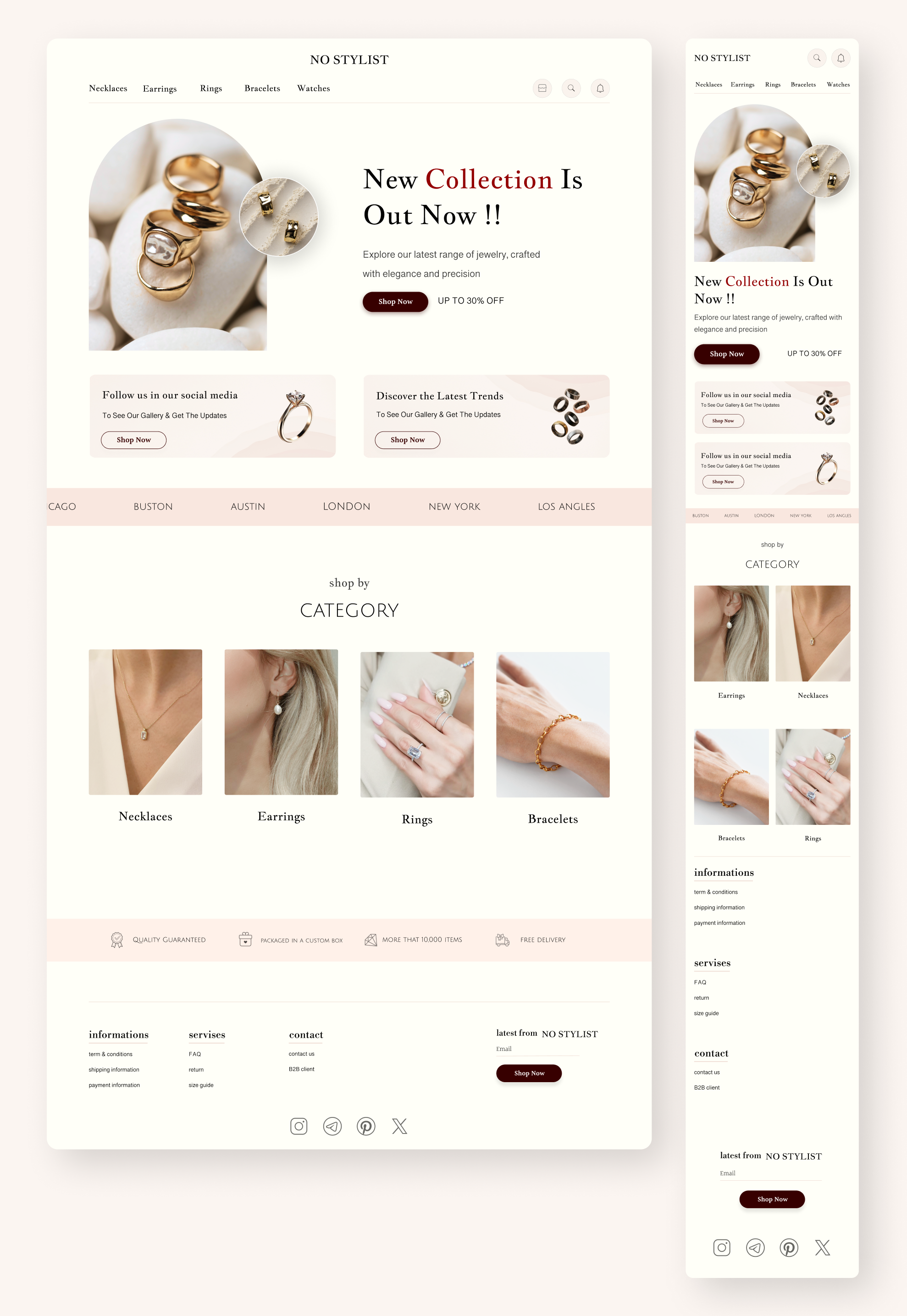 Final E-Commerce Website — From Moodboard to UI branddesign ecommerce figma jewelrybrand landingpage luxurybrand minimaldesign onlinestore shopdesign uidesign uiux uxdesign visualdesign webdesign website