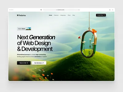 Landing page hero section cards design design figma fonts framer herosection landing midjourney nature ui web website