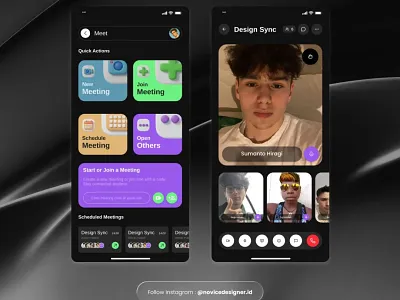 Video Conferencing App (Dark Mode)