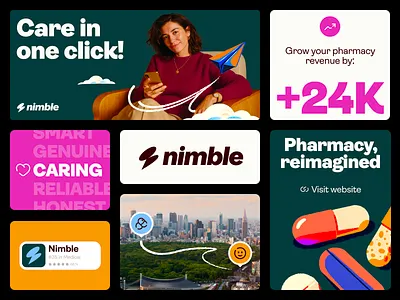 NimbleRX Rebranding / Pharma brand brand identity brand sign branding graphic design halo lab identity logo logo design logotype marketing packaging pharma startup