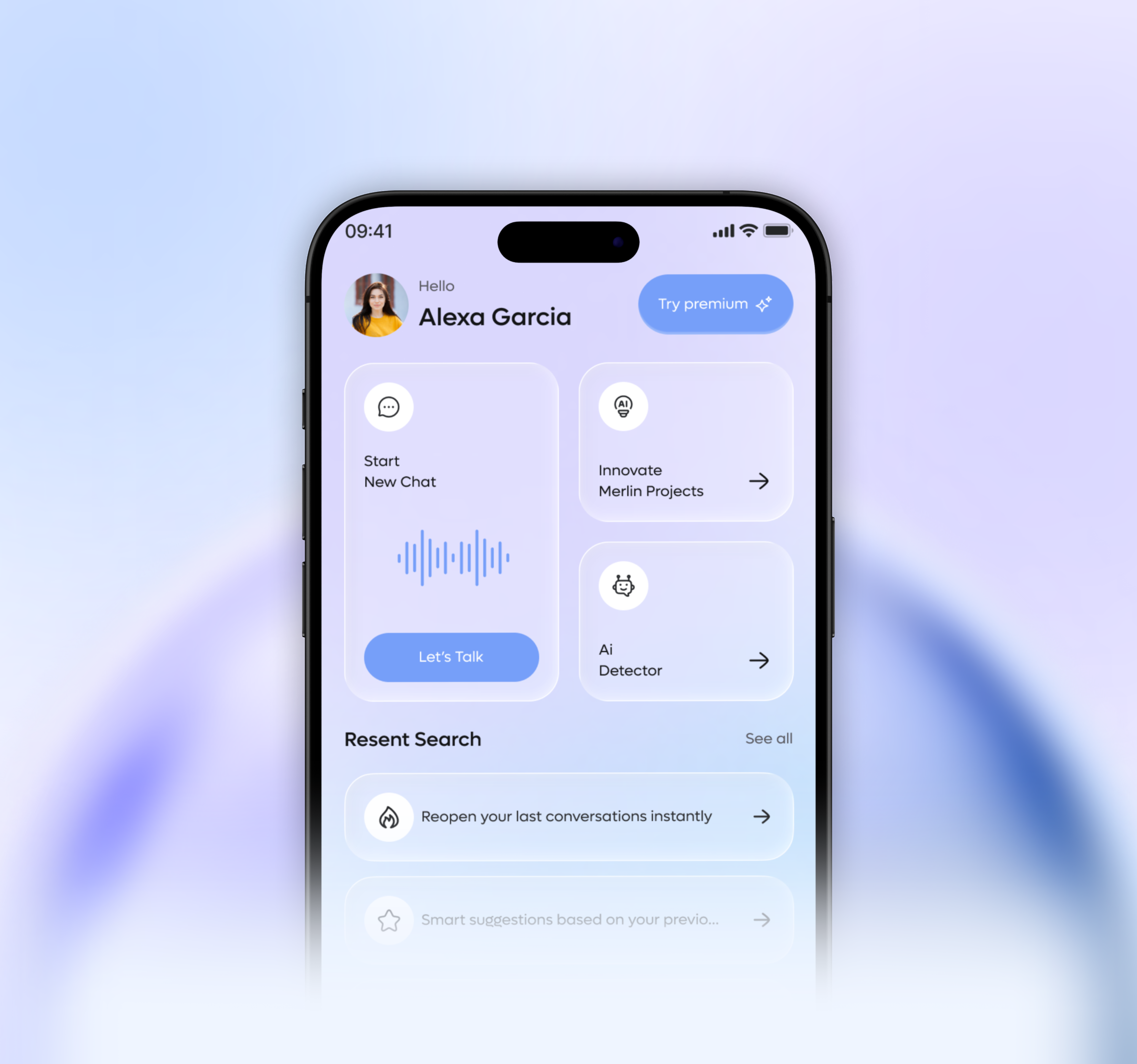 Example of Ai Assistant Mobile App