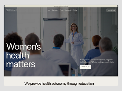 CWH – Healthcare Website for Women doctor header hero section homepage landing page landing page design medication minimal design product design telehealth website telehealth wellness ui ux wavespace web web design website website design wellness women health