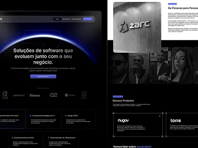 Redesign Zarc landing branding design designer logo ui ux web