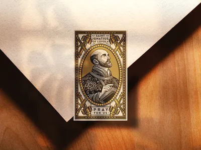 Word on Fire - Prayer Card bible business card design drawing engraving graphic design illustration portrait religion saint vintage woodcut