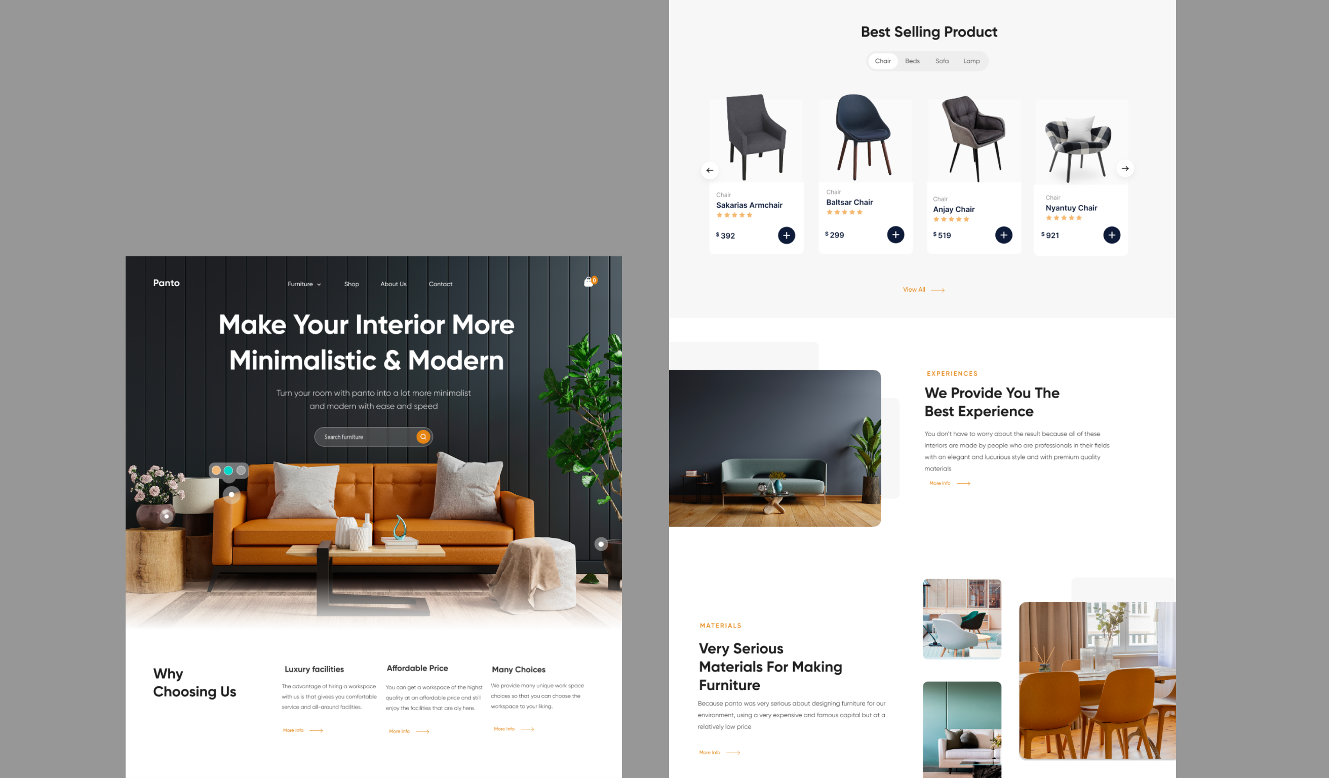Learning Project (furniture website) ui