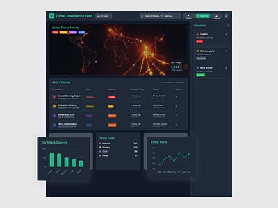 ThreatScope – See Attacks Coming Before They Strike admin panel app cyber cybersecurity dashboard table ui uiux ux web website