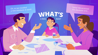What's a data base? 2d illustration animation character character design communication database dinner family flat illustration notbear table