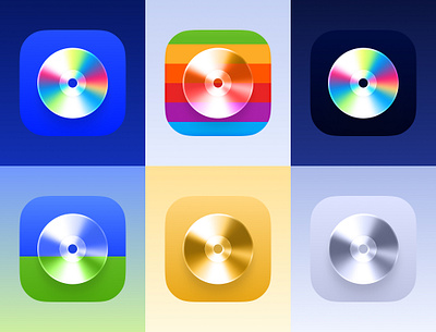 Albums- iOS 26 App Icon Variants app app icon branding cd disc icon ios ios26 music record variant vinyl