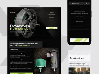Conifer - Industrial-Style Website Design 3d 3d product app design design illustration industrial interfacedesign mobile mobile design web web design