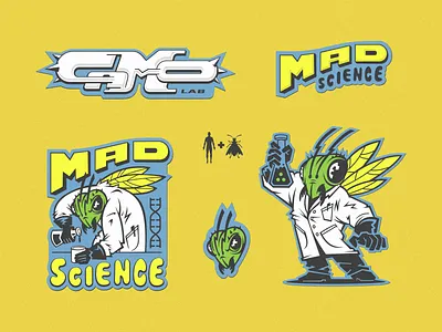 Mad Science camocreative cartoon character design game lab laboratory lettering logo mascot typography