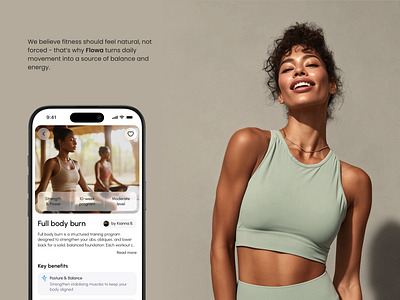 Flowa — Mindful Fitness App app care design exercise fitness fitness app glass health mobile mobile app photo product product design sport ui ui design ux workout