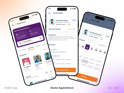 🩺 Doctor Appointment – Mobile App appconcept appointment docorapp healthcareapp healthtech medicalui mobileappdesign modernui productdesign