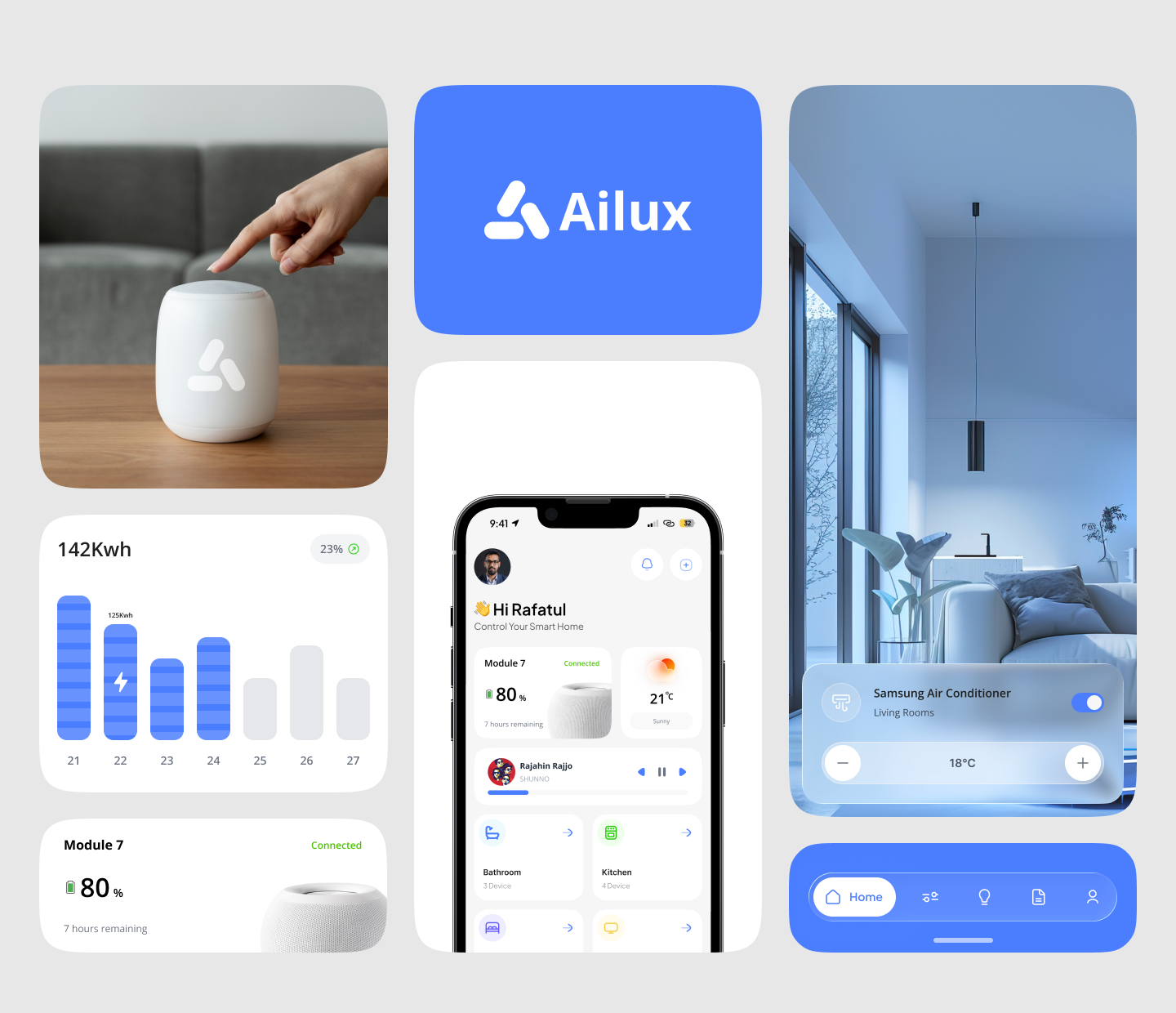 Smart Home Automation Mobile App UI UX Design appdesign appinterface cleandesign dashboardui figmadesign hometech interactiondesign iotapp minimaldesign mobileapp mobileui modernui productdesign prototype smartapp smarthome uiuxdesign userexperience uxdesign uxresearch