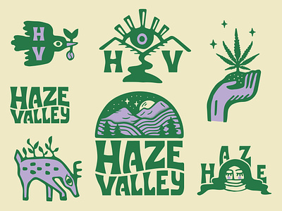 Haze Valley Branding branding cannabis graphic graphic design handdrawn illustration logo logodesign vector