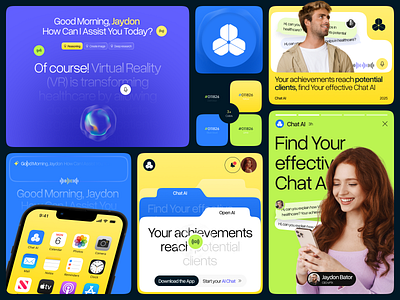 Chat AI – Vibrant Visuals for a Smarter Assistant app bento branding dashboard design graphic design illustration logo minimal ui vector vr