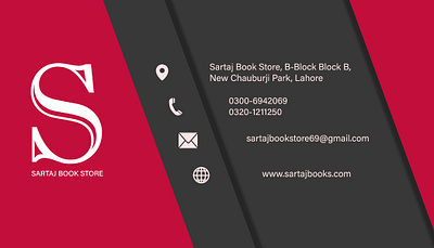 Business Card For Sartaj Book Store (Ruby) branding design graphic design illustration logo typography vector