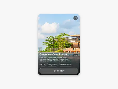Travel Destination Liquid Glass Card Design card card design design graphic design liquid glass ui ui design ui ux uidesign uiux uiux design web web design webdesign