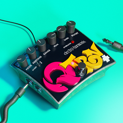 Stylized electro-harmonix QTRON Guitar pedal 3d 3dartwork 3drender artdirection cgi cinematic3d colorgrading digitalart hardsurfacemodeling industrialdesign lightingdesign madeinblender materialstudy productdesign renderart stylized3d stylizedrender texturing