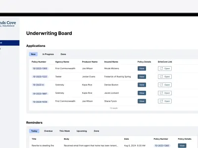 Insurance Policy Workflow App app design product design ux design
