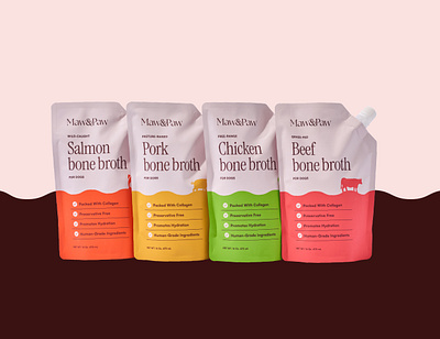 Maw&Paw - Dog Food & Supplements Packaging Design broth broth packaging dog dog packaging dogs dogs packaging packaging packaging design pet pet food pets pets food pets packaging
