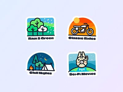 What I love - Beyond Work badges design graphic design illustration portfolio simple stickers vector