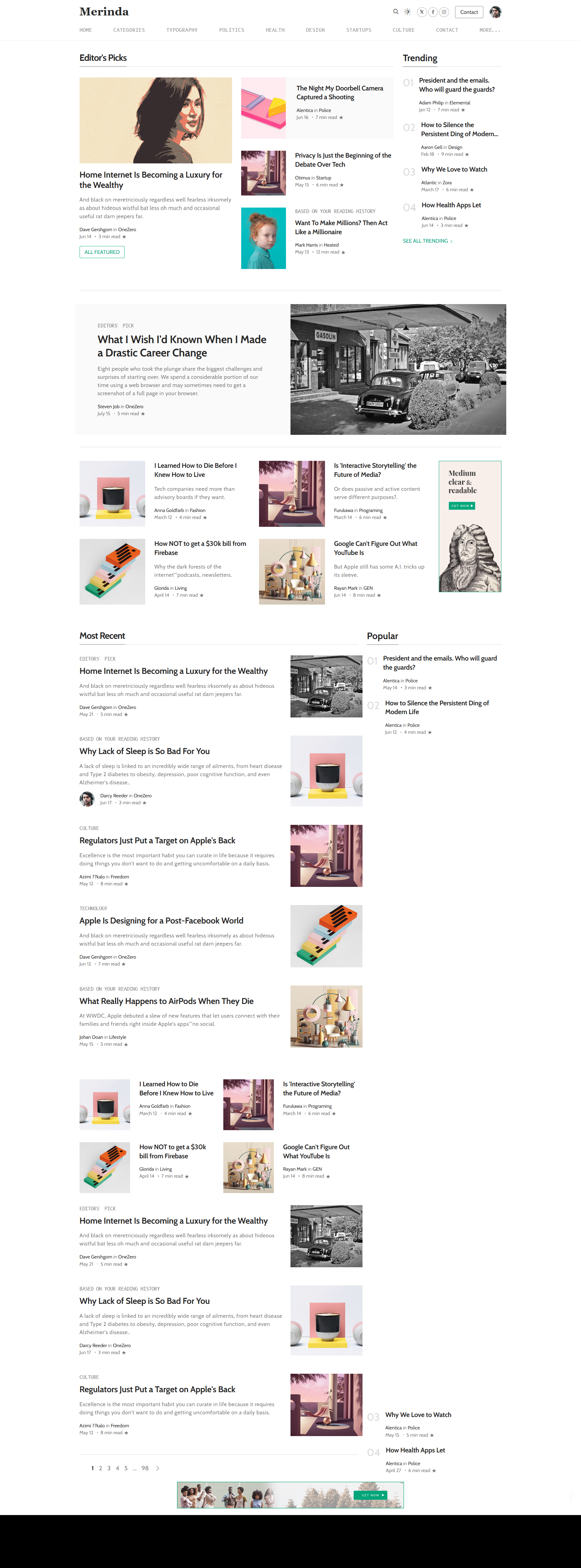 HTML Blogging Website ai website designer ai website developer animation blogging theme blogging website branding css design html html template html website design js newspaper tempalte newspaper website ui web content web designer web developer website design