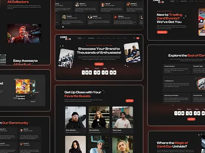CardCon website system- pages, blocks, and the show energy branding design illustration landing page landing page design ui ui design ux ux design web design