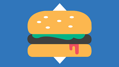 Minimal Burger [Flat Background] background blue burger design flat illustration