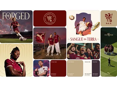 FC Lusitana Bento Design bento brand branding burgundy football soccer tan