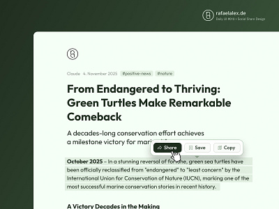Daily UI #010 – Social Share article design blog design dailyui outfit font share button social share ui design web design