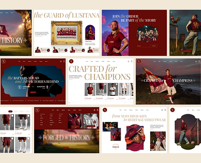 FC Lusitana Web Design branding burgundy football landing page soccer ui web design