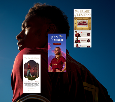 FC Lusitana Mobile Designs burgundy digital mobile responsive ui