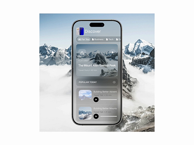 VisionCast — Podcast Listening App (VisionOS Concept) app concept glass effect glass effect screen glass effects ui glass ios ui glass screen glassmorphism ui ios app ui listen to app listening app microanimation app motion app podcast app podcast app ui 2025 podcast episode spatialdesign uiux uiux 2025 vision ios vision os