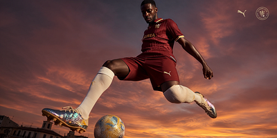 FC Lusitana End Card ai branding burgundy football gold graphic design soccer sport