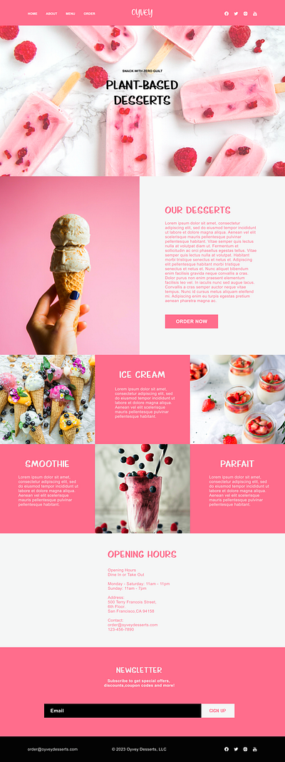 Oyvey Desserts design figma graphic design ui ux web design web development website