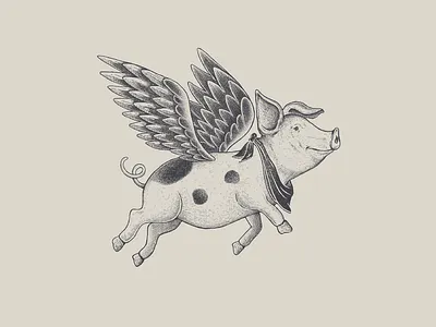 The Violet Crown bar branding character detail engraving illustration logo mascot pig wine