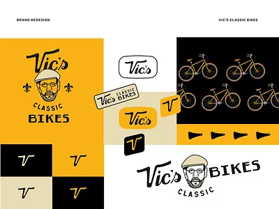Vic's Classic Bikes Brand Identity branding graphic design illustration
