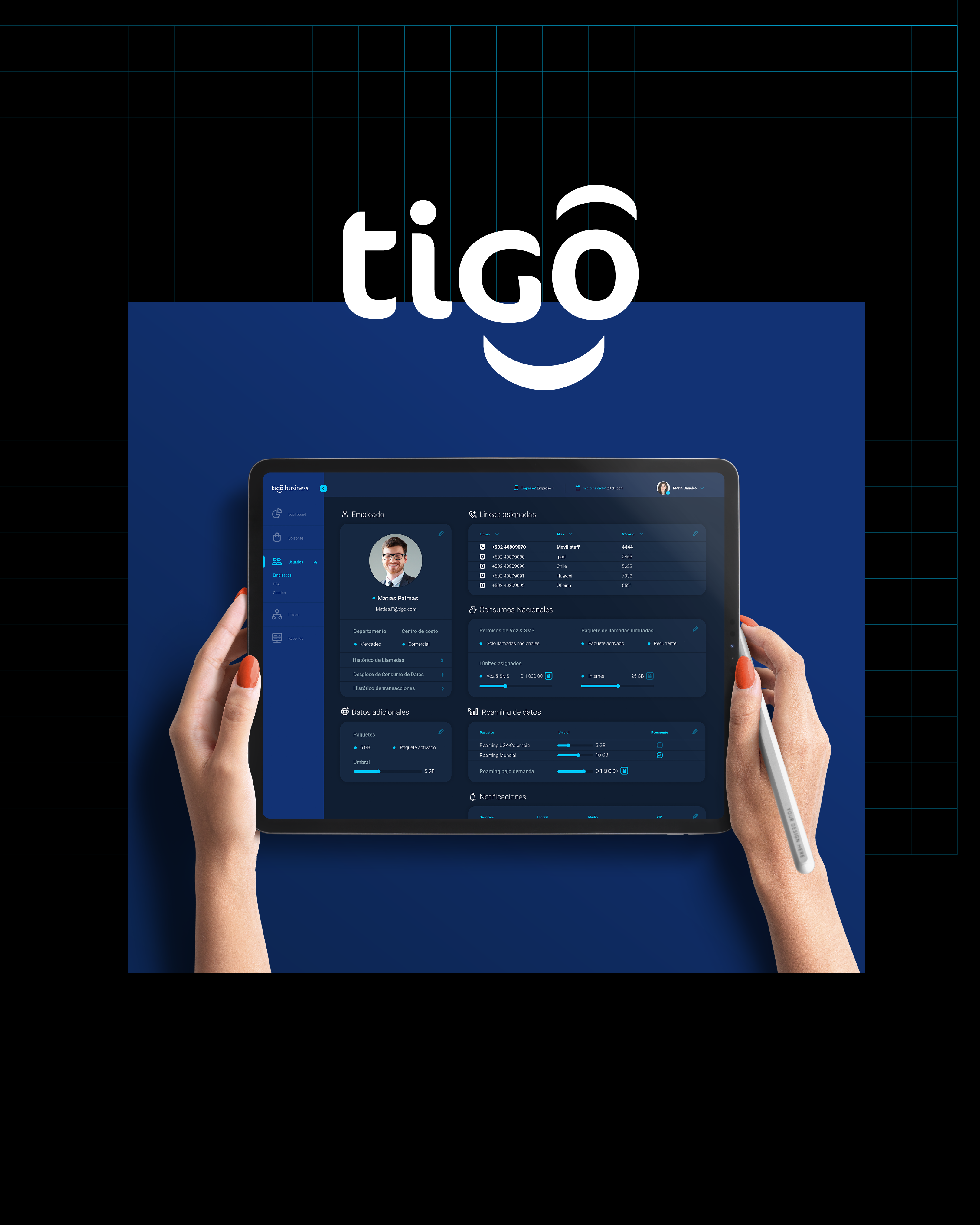 Plataforma Tigo Business app branding design graphic design illustration logo typography ui ux vector