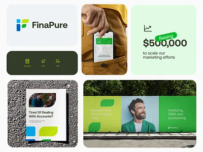 Professional Account Management Solutions by FinaPure account management accounting logo analytics bookkeeping branding crm logo data ecommerce f logo financial branding green fresh growth invoice leaves logo logo artist modern logo saas software typography