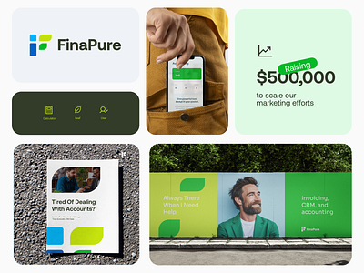 Professional Account Management Solutions by FinaPure account management accounting logo analytics bookkeeping branding crm logo data ecommerce f logo financial branding green fresh growth invoice leaves logo logo artist modern logo saas software typography